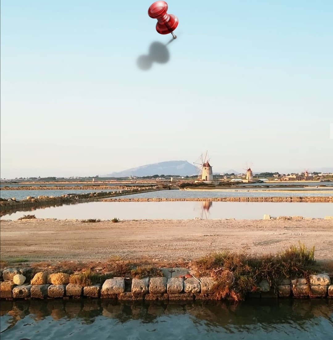 Le saline di Marsala con mulino a vento